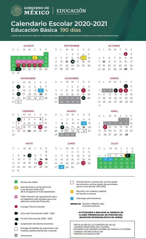 Calendario Escolar 2020-2021